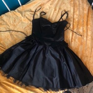 Betsey Johnson short black satin corset dress, 8